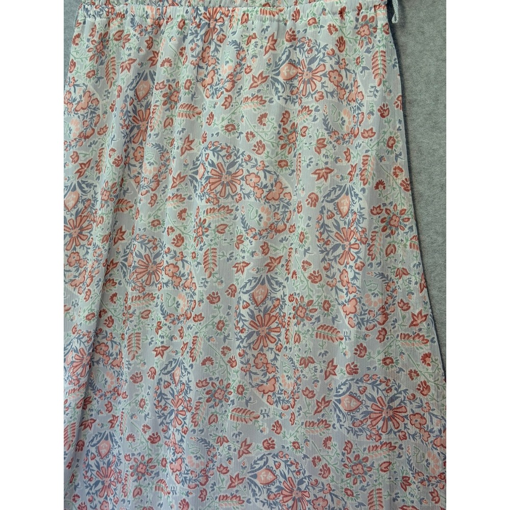 LC Lauren Conrad Playful Paisley Midi Dress Blue Pink Floral Cottagecore Medium - Picture 14 of 16